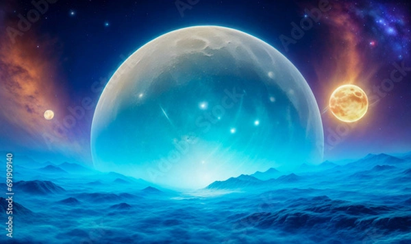 Obraz stars nebula abstraction planet satellites