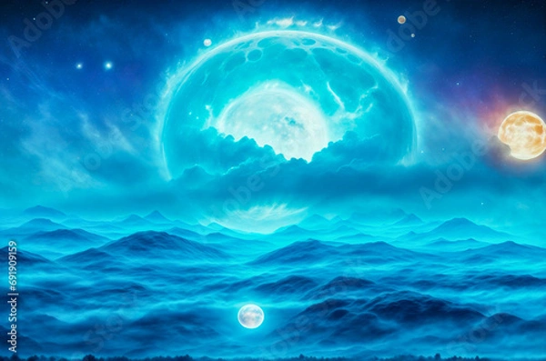 Obraz stars nebula abstraction planet satellites