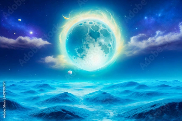 Fototapeta stars nebula abstraction planet satellites