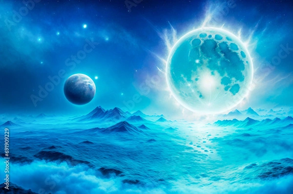 Obraz stars nebula abstraction planet satellites