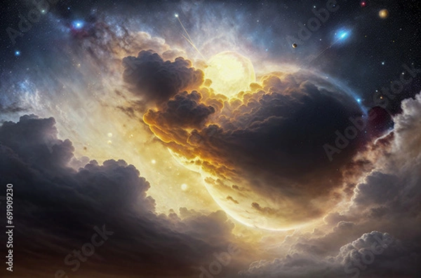 Obraz stars nebula abstraction planet satellites