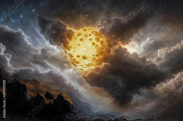 Obraz stars nebula abstraction planet satellites