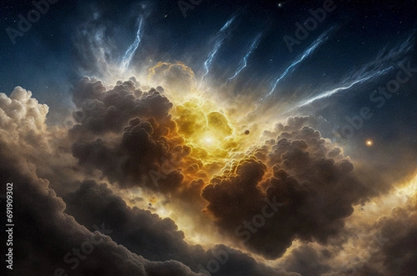 Obraz stars nebula abstraction planet satellites