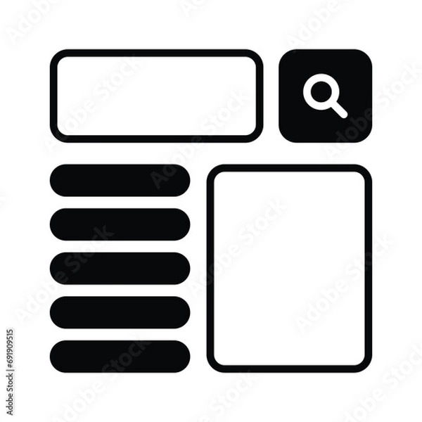Fototapeta Take a look at this beautifully designed website wireframes, wireframing, layout, template icon