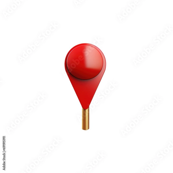 Fototapeta Shiny Red Location Pin on Transparent Background, PNG Transparent. Place, Map, GPS, Coordinate
