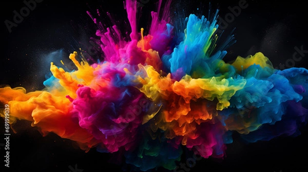 Obraz Farbexplosion auf schwarzem Hintergrund