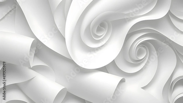 Obraz Abstract White Paper Waves Texture Background