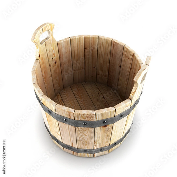 Obraz Open wooden bucket