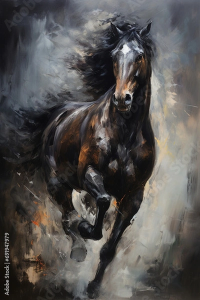 Obraz A Majestic Horse in the Breeze Created With Generative AI Technology
