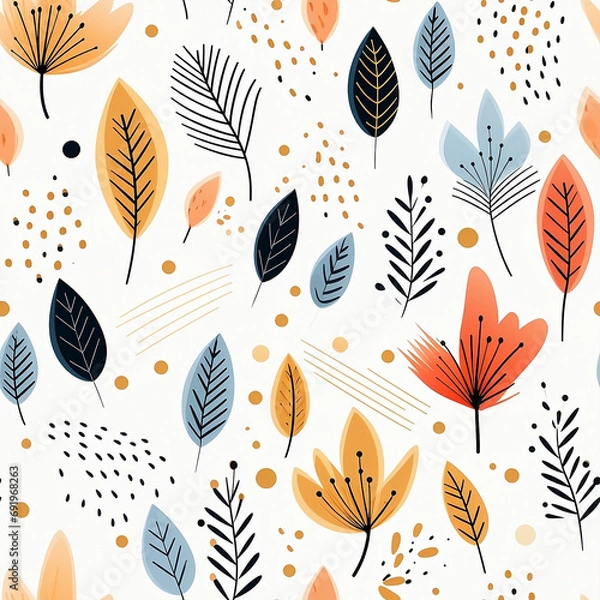 Fototapeta seamless pattern with leaves