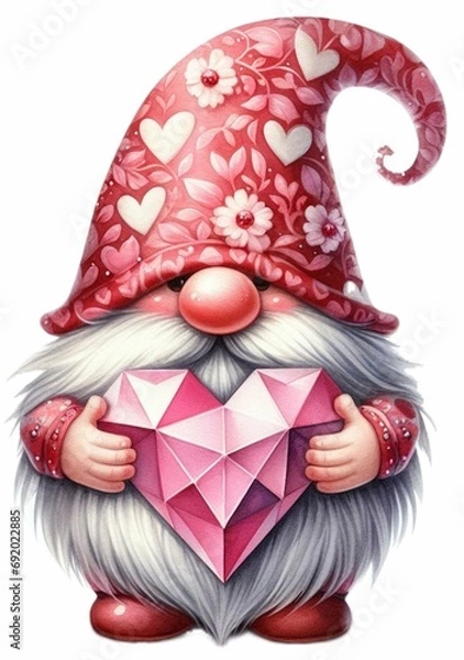 Obraz gnome with heart-shape jewel