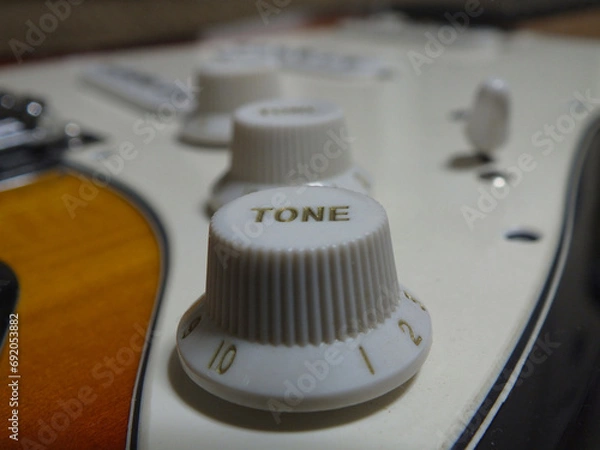 Fototapeta エレキギターのトーンコントロールノブ