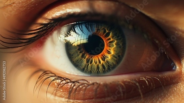 Fototapeta Mesmerizing Play of Light and Shadows in Macro Eye Shot