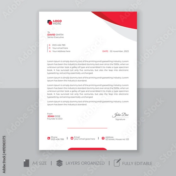 Obraz Business letterhead design.