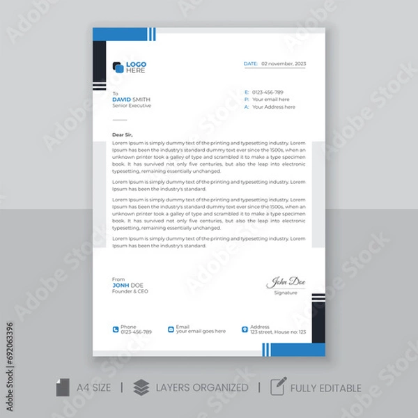 Obraz Business letterhead design.
