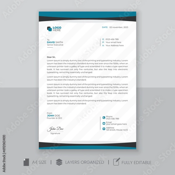 Obraz Business letterhead design.