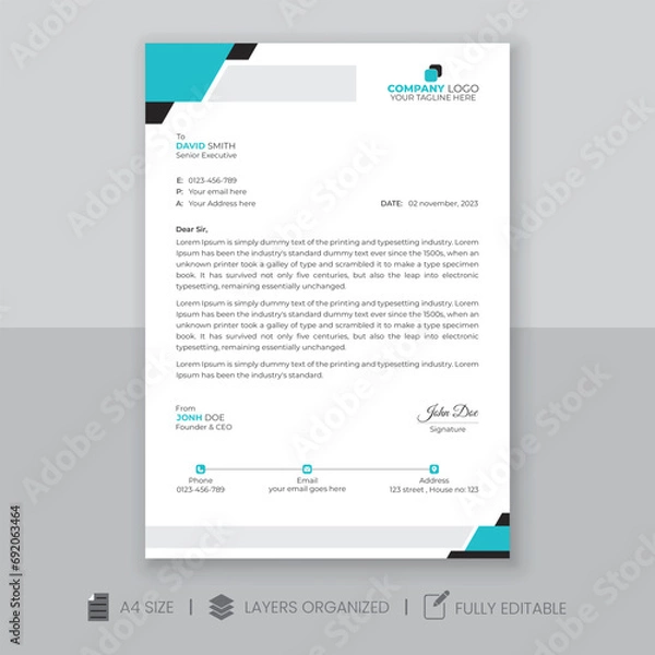 Obraz Business letterhead design.
