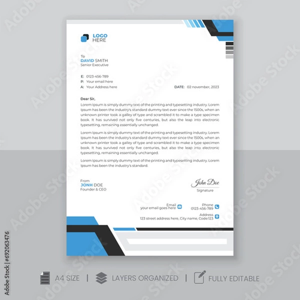 Obraz Business letterhead design.