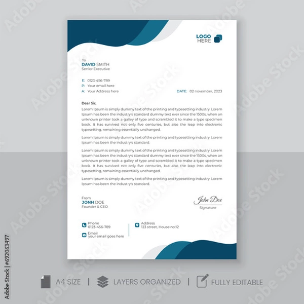 Obraz Business letterhead design.