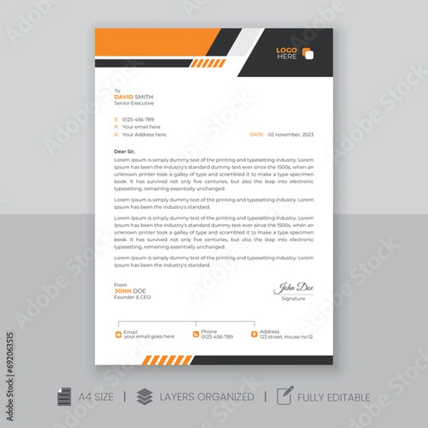 Obraz Business letterhead design.