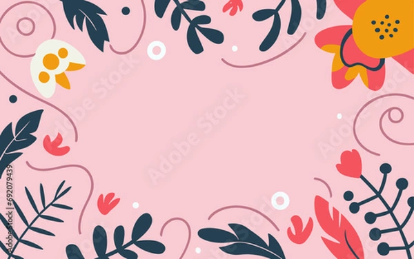 Fototapeta Abstract background poster floral. Good for fashion fabrics, postcards, email header, wallpaper, banner, events, covers, advertising, and more. Valentine's day, women's day, mother's day background.