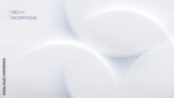 Obraz Neumorphic soft, bright design with round shapes.