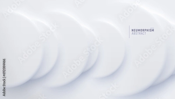 Obraz Neumorphic soft, bright design with round shapes.