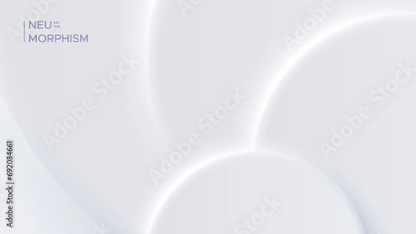 Obraz Neumorphic soft, bright design with round shapes.