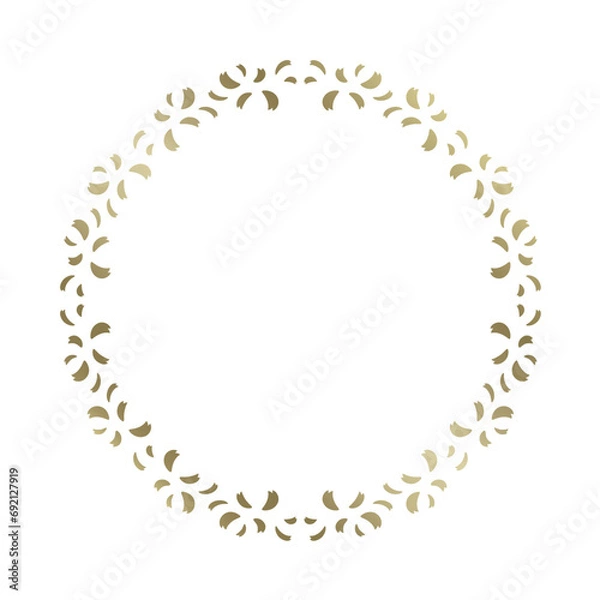 Fototapeta 桜をモチーフにした春の飾り枠。高級感あるゴールドのフレームデザイン。字無