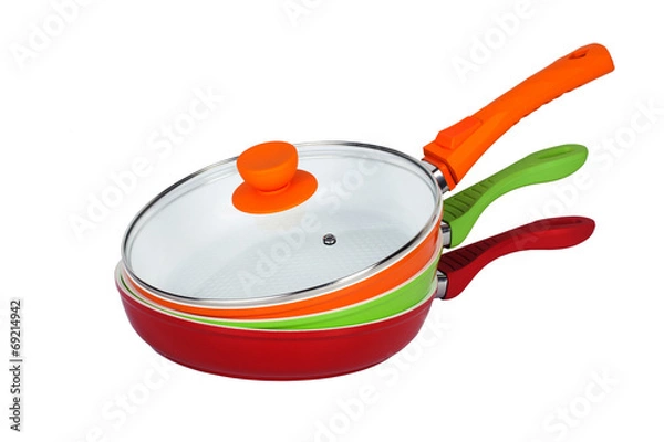 Fototapeta three pans in one another