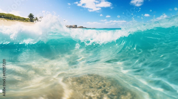 Fototapeta ocean wave and sky