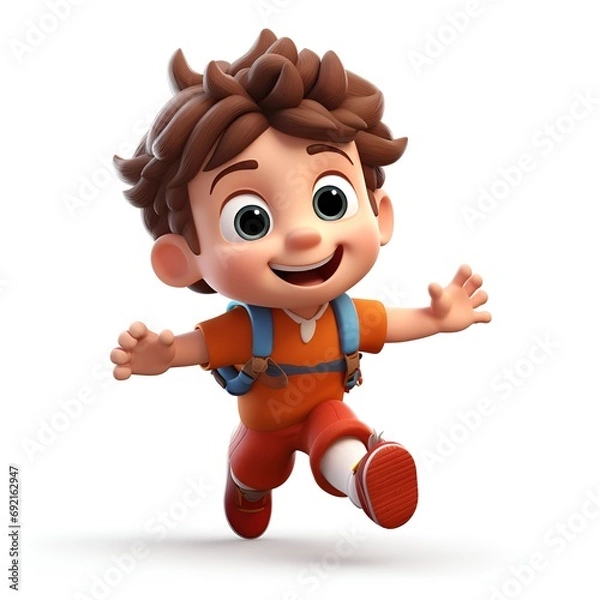 Obraz 3D Little Boy Icon on White Background