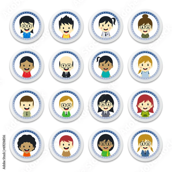 Obraz various people cartoon character