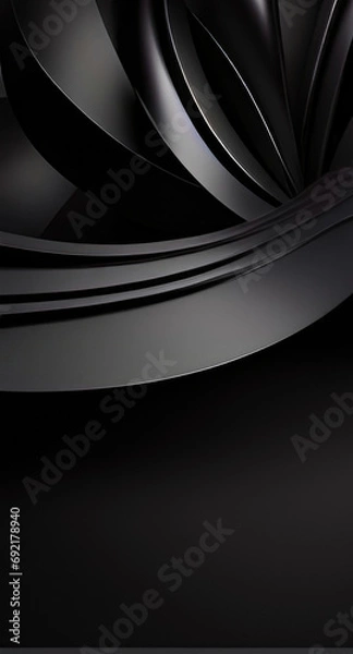 Obraz Abstract 3d wavy background with perspective effect. Ai generated art.