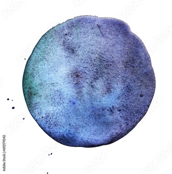 Obraz Circular Watercolor bleu and violet background.
