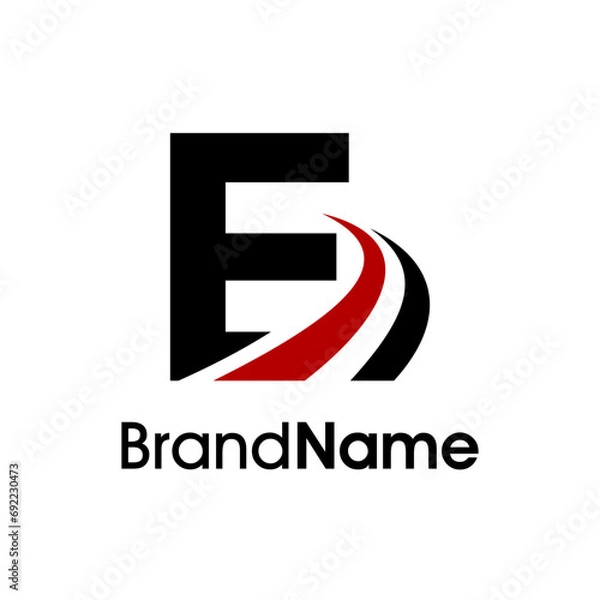 Fototapeta Simple Initial E Road Logo