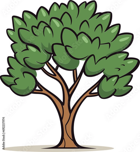 Fototapeta Tranquil Treelines Hand-Drawn Vector CanopiesFoliage Fables Handcrafted Tree Vector Chronicles