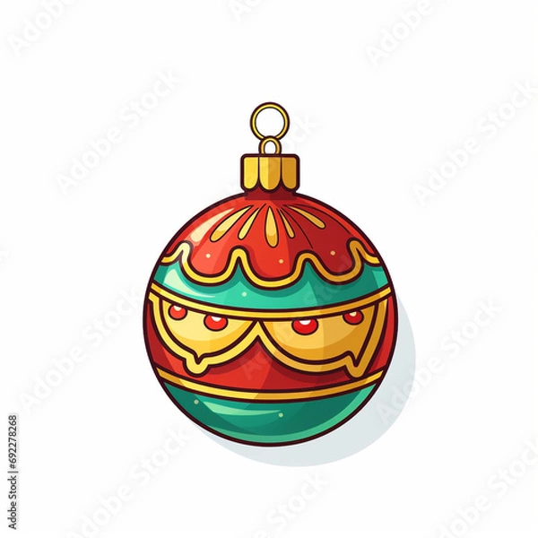 Fototapeta christmas ball isolated on white,Generated By Ai