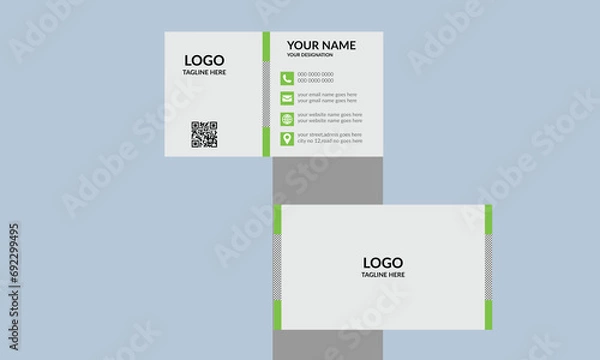 Fototapeta Modern Business Card,Double-sided creative business card template  Luxury business card design template,Portrait and landscape orientation Creative and Clean Business Card Template 