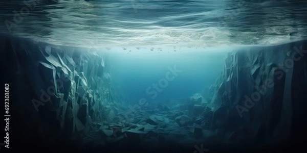 Fototapeta An iceberg beneath the water's surface serves as a symbol of the risks associated with global warming