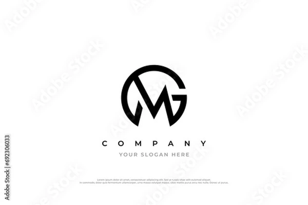 Obraz Simple Letter MG Logo or GM Monogram Logo Design