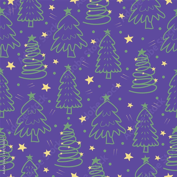 Obraz seamless pattern with christmas trees