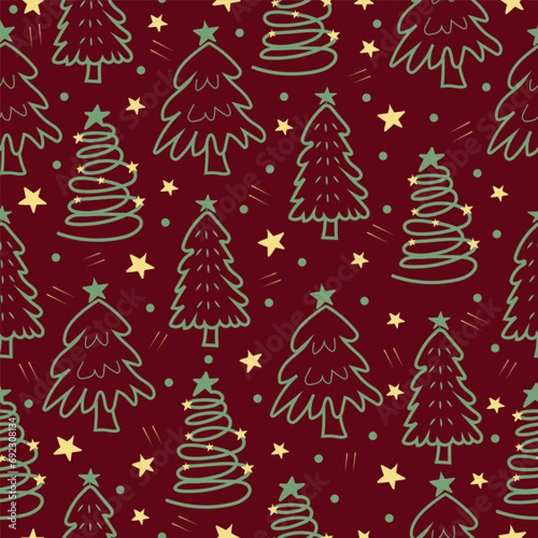 Obraz christmas tree seamless pattern