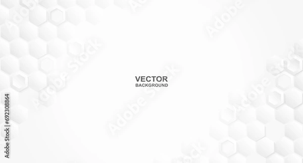 Fototapeta Abstract. Hexagon white background. theme product display podium.  Vector.