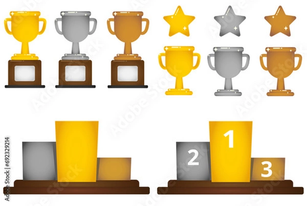 Obraz 시상식 트로피와 단상- 별