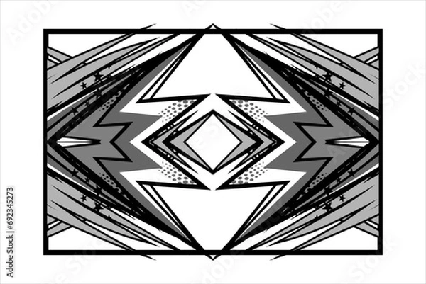 Fototapeta vector abstract racing background design with a unique line pattern and a combination of fierce grayscale colors that looks elegant