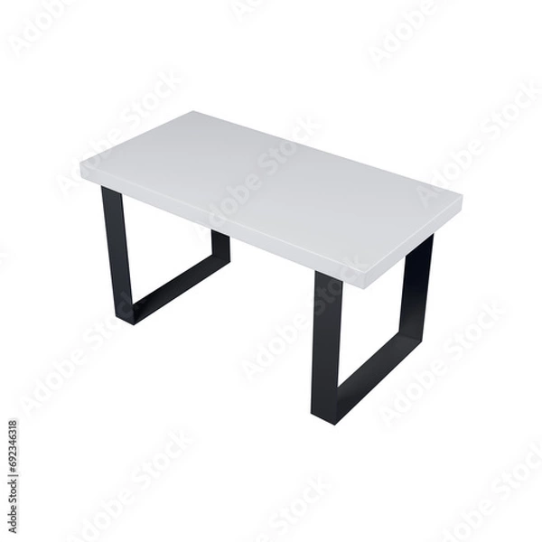 Fototapeta 3D rendering of a white table