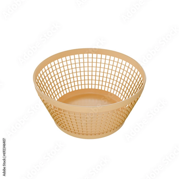 Fototapeta empty wicker basket isolated , 3d render