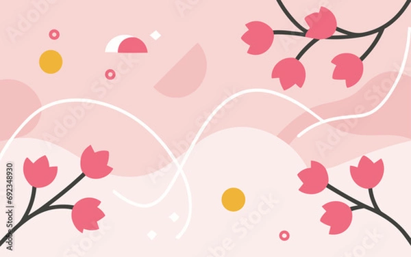 Fototapeta Abstract background poster. Good for fashion fabrics, postcards, email header, wallpaper, banner, events, covers, advertising, and more. Valentine's day, women's day, mother's day background.