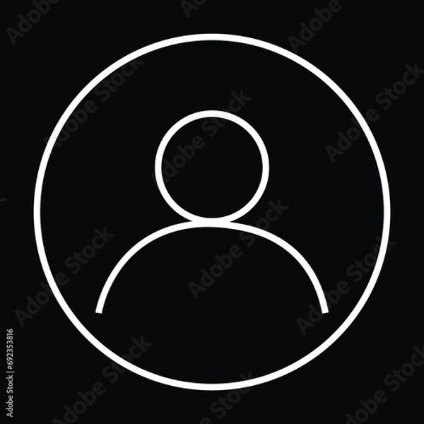 Fototapeta Line Avatar, user profile, person icon in black Color, gender neutral silhouette, profile picture. Suitable for social media profile, screensaver and as a template Isolated on Transparent background.